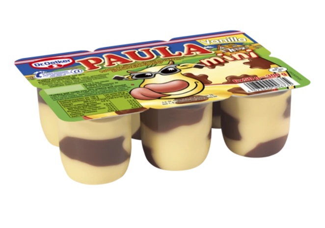 Dr. Oetker Paula mini pudding vanilla avec des taches chocolat